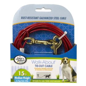 Four Paws Walk-About Tie-Out Cable Medium Weight for Dogs