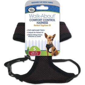 Four Paws Comfort Control Harness - Black - Small - For Dogs 5-7 lbs