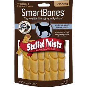 SmartBones Stuffed Chicken and Peanut Butter Rawhide Free Dog Chew - 6 count